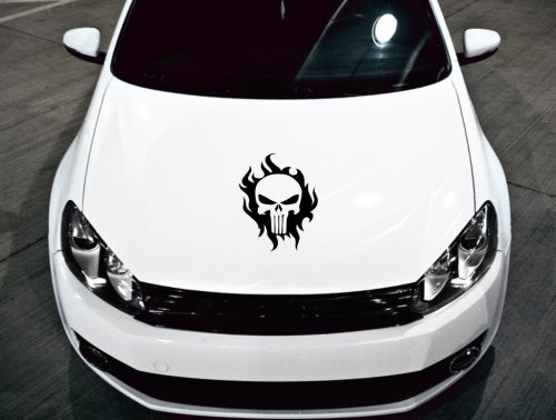 Lángoló punisher tuning matrica (30x38 cm)