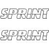 2x Sprint felirat "1" - Szélvédő matrica