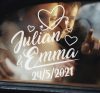 Egyedi neves esküvő matrica