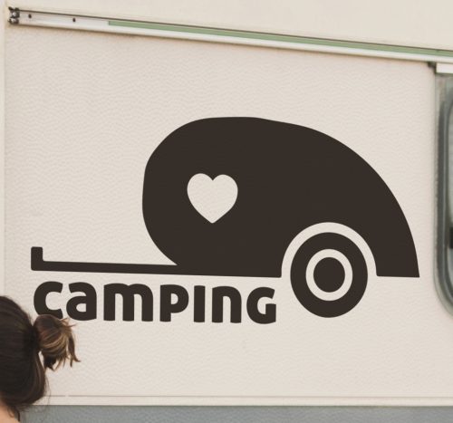 I love Camping lakókocsi matrica