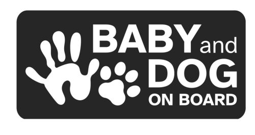 Baby and Dog on Board matrica