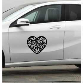 Díszes szív tuning matrica (30x32 cm)