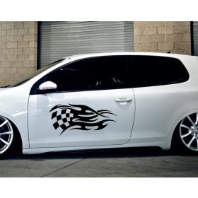 Tüzes versenyzászló matrica (30x63 cm)